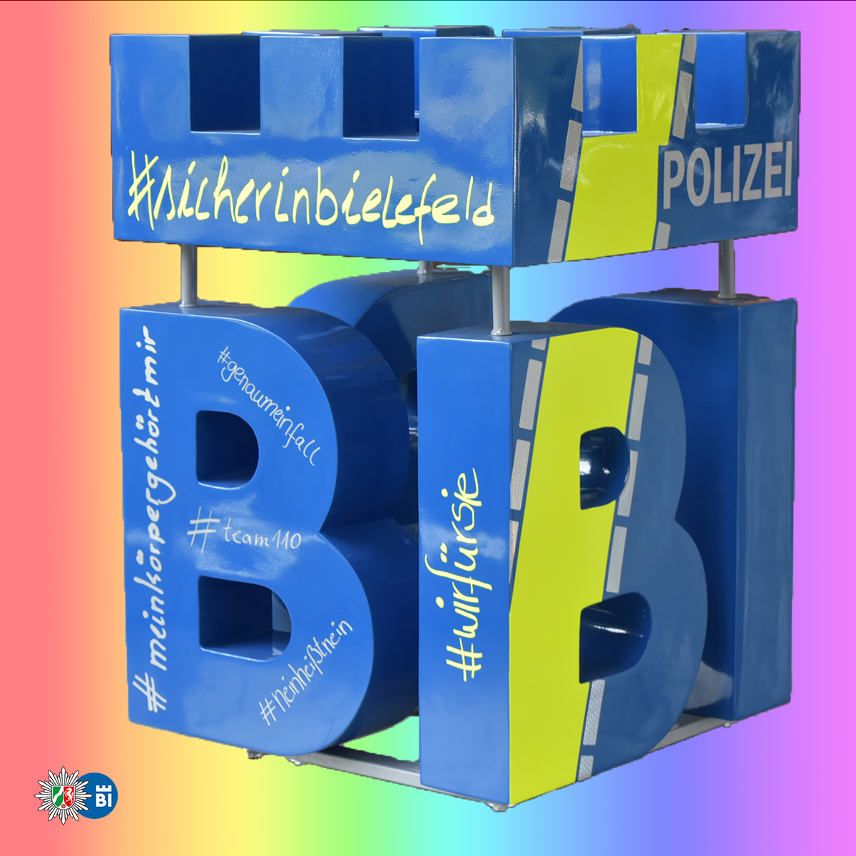 Logo-Würfel mit Regenbogenfarben