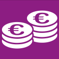 Symbolic image of two stacks of euro coins