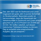 Polizeipräsident Gregor Lange zum Verkehrsbericht 2021