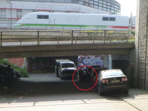 Unfallstelle des Dooring-Unfalls