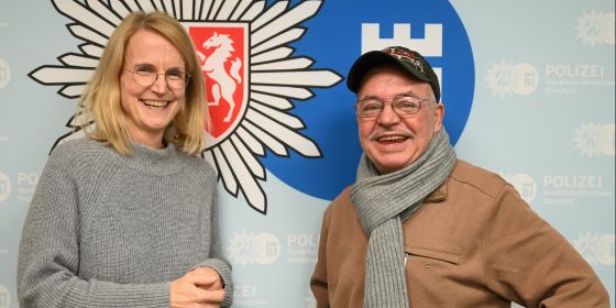 Polizeipräsidentin Dr. Müller-Steinhauer und Werner Treichel