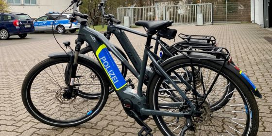 Die neuen Dienstfahrräder der Verkehrsunfallprävention der Polizei Bielefeld